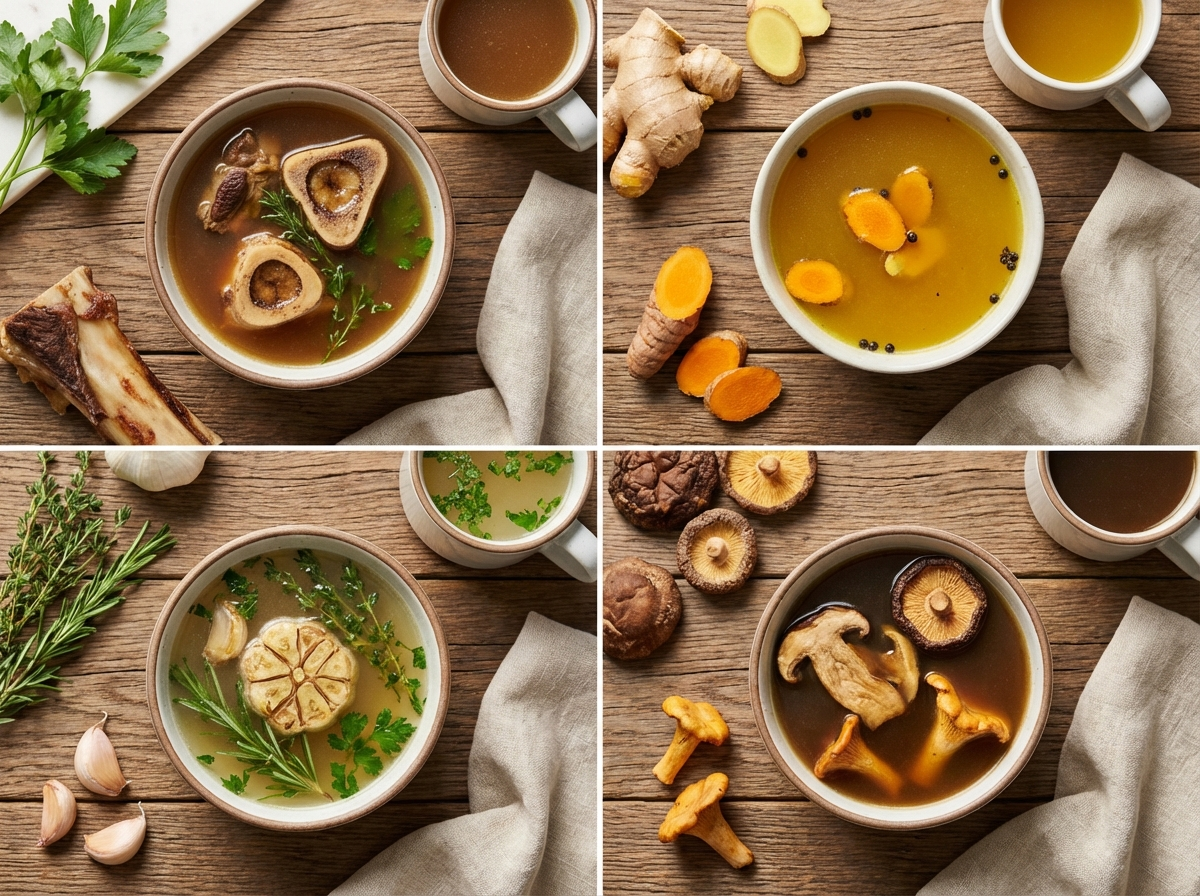 Bone broth flavour comparison visual